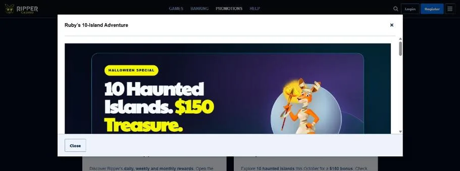 Ruby's 10-island adventure with a A$150 free bonus