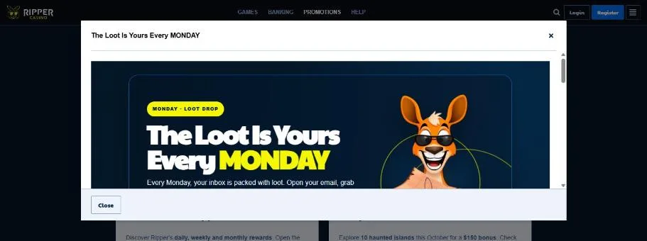Monday Loot promo with a free bonus every week