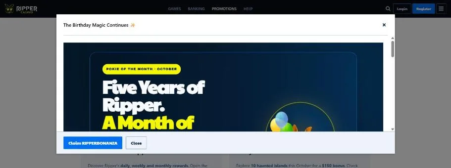 Pokie of the Month promo for Ripper Bonanza