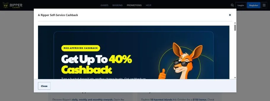 Self-service cashback card offering up to 40% back