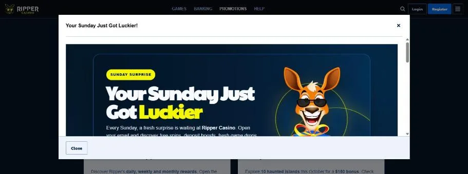 Sunday Roo-wards card with weekend deposit boosts